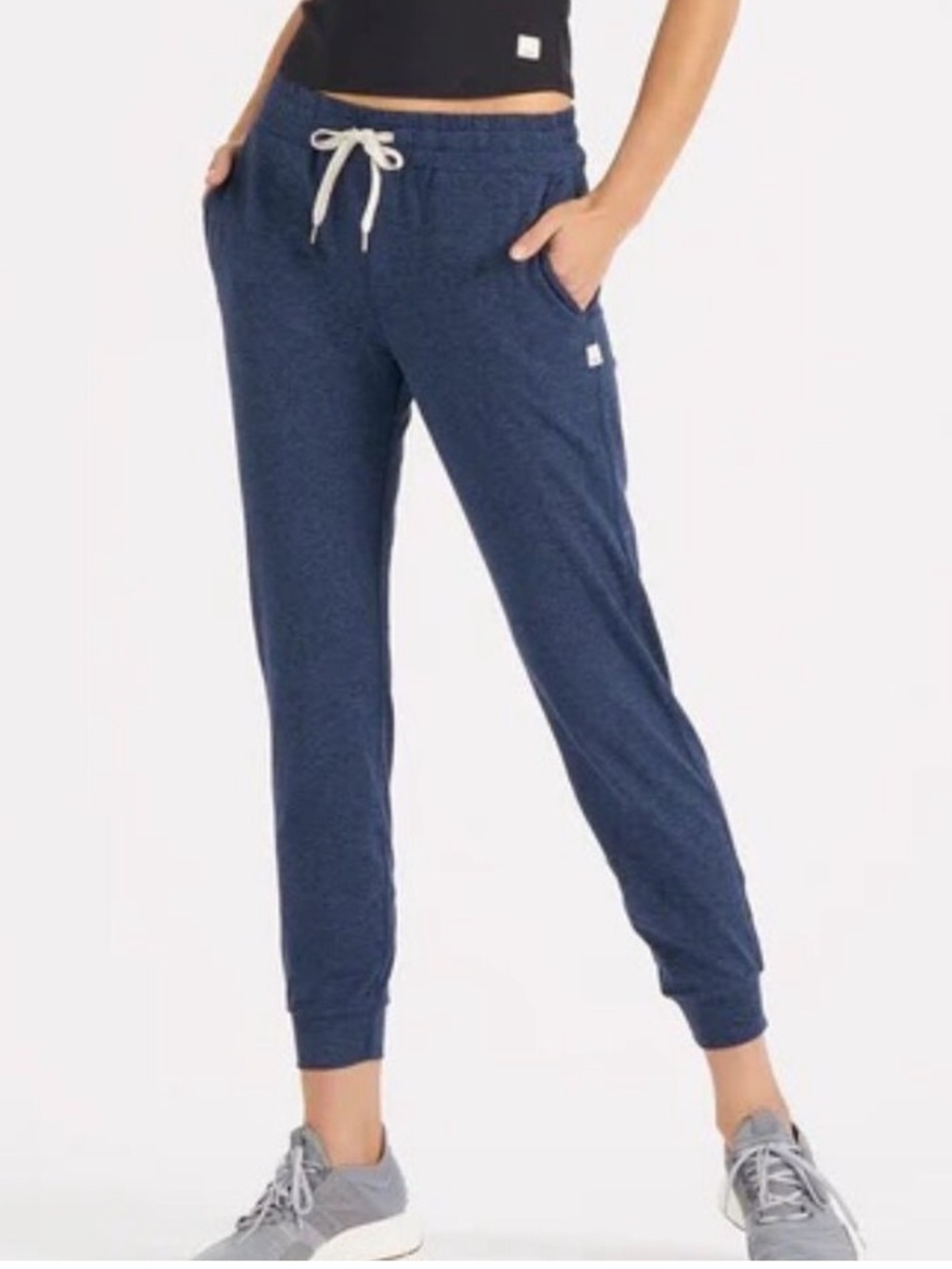 Vuori Navy Drawstring Joggers with Cuffed Ankles